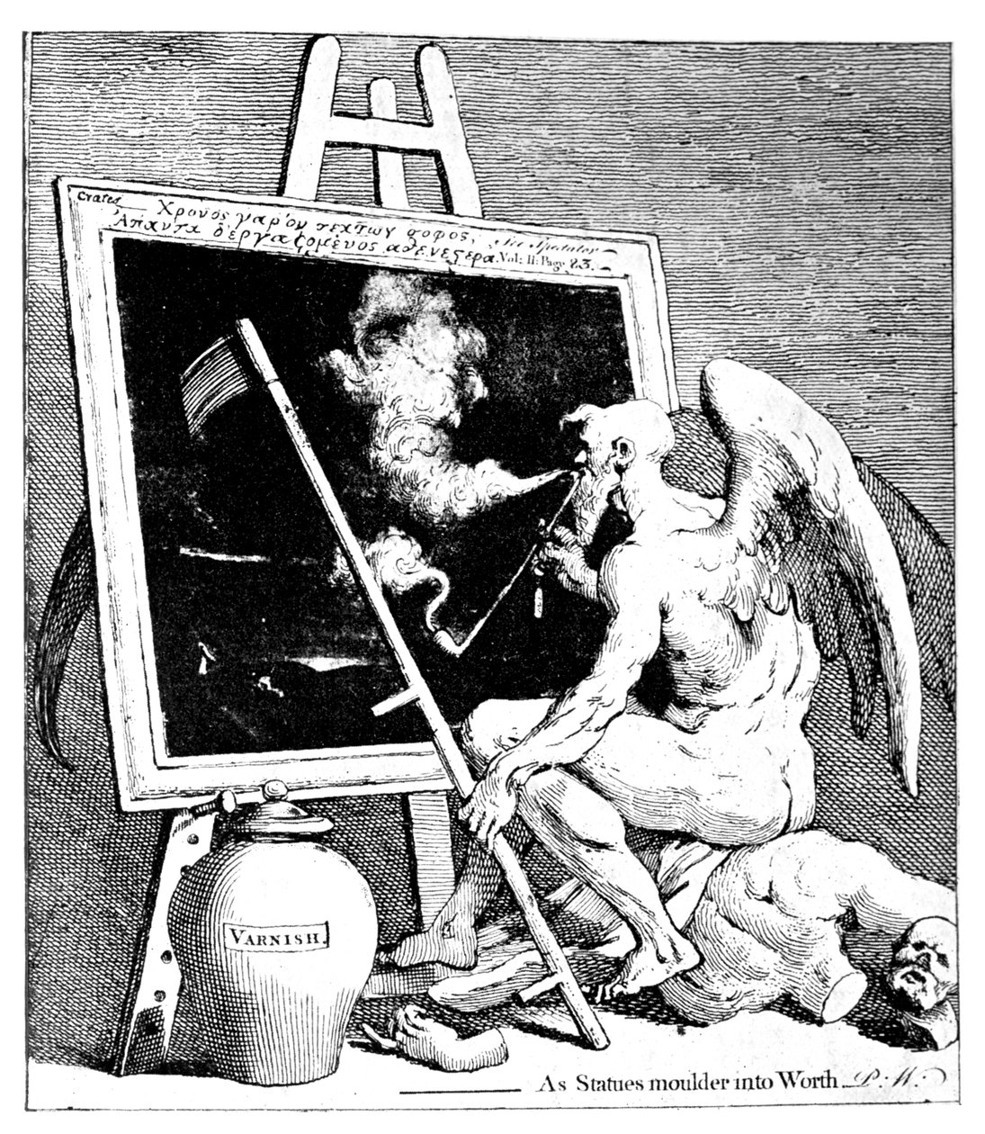 Tempo fumando uma foto, 1761 de William Hogarth