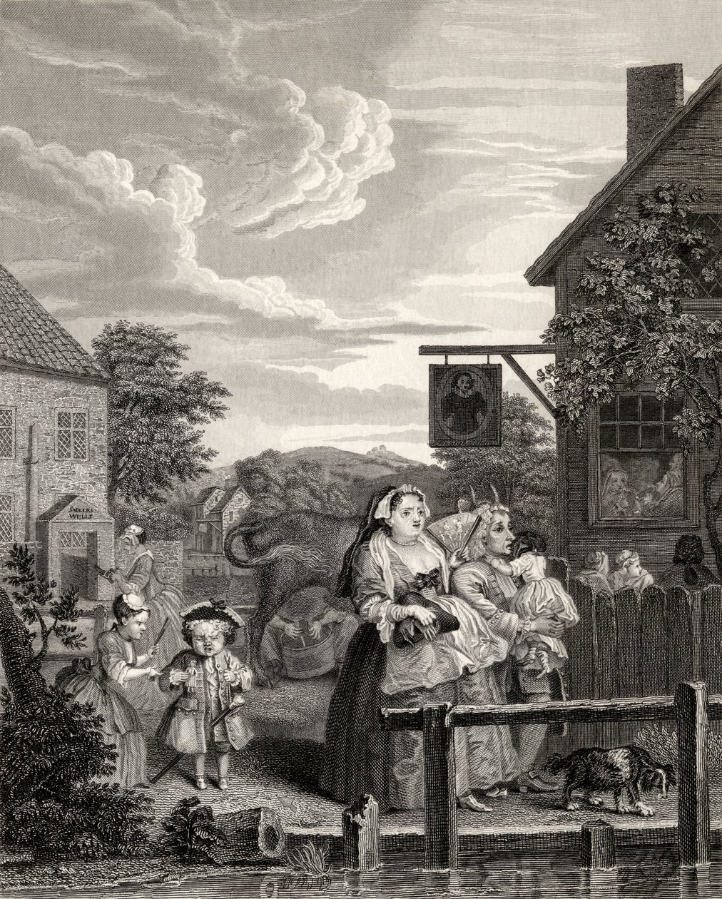 Times of the Day: Evening, de "As obras de William Hogarth", publicado em 1833 de William Hogarth