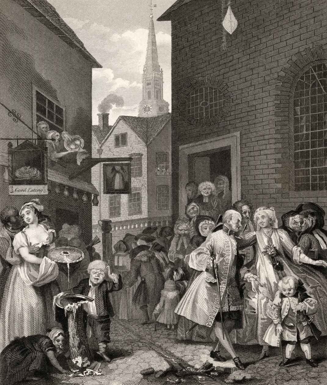 Times of the Day: Noon, de "Os Trabalhos de William Hogarth", publicado em 1833 de William Hogarth