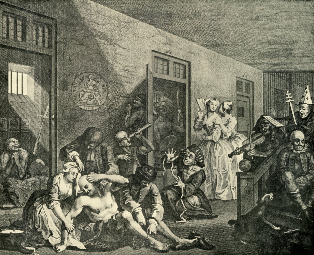 Tratamento dos Insanos, 1733, 1925. de William Hogarth