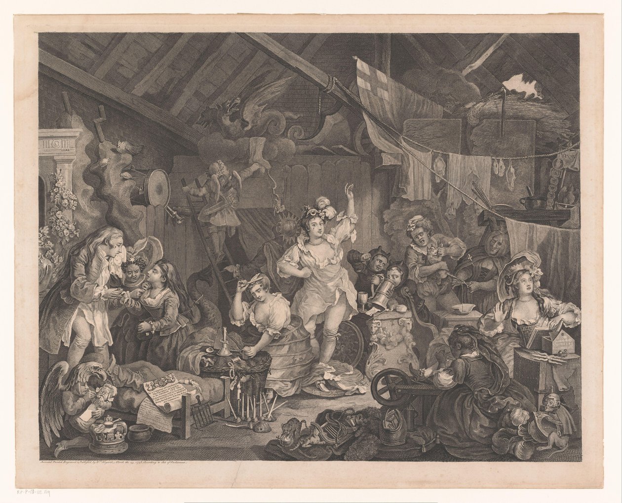 Vestir actrizes e crianças num celeiro
Atrizes de passear a vestir-se num celeiro de William Hogarth