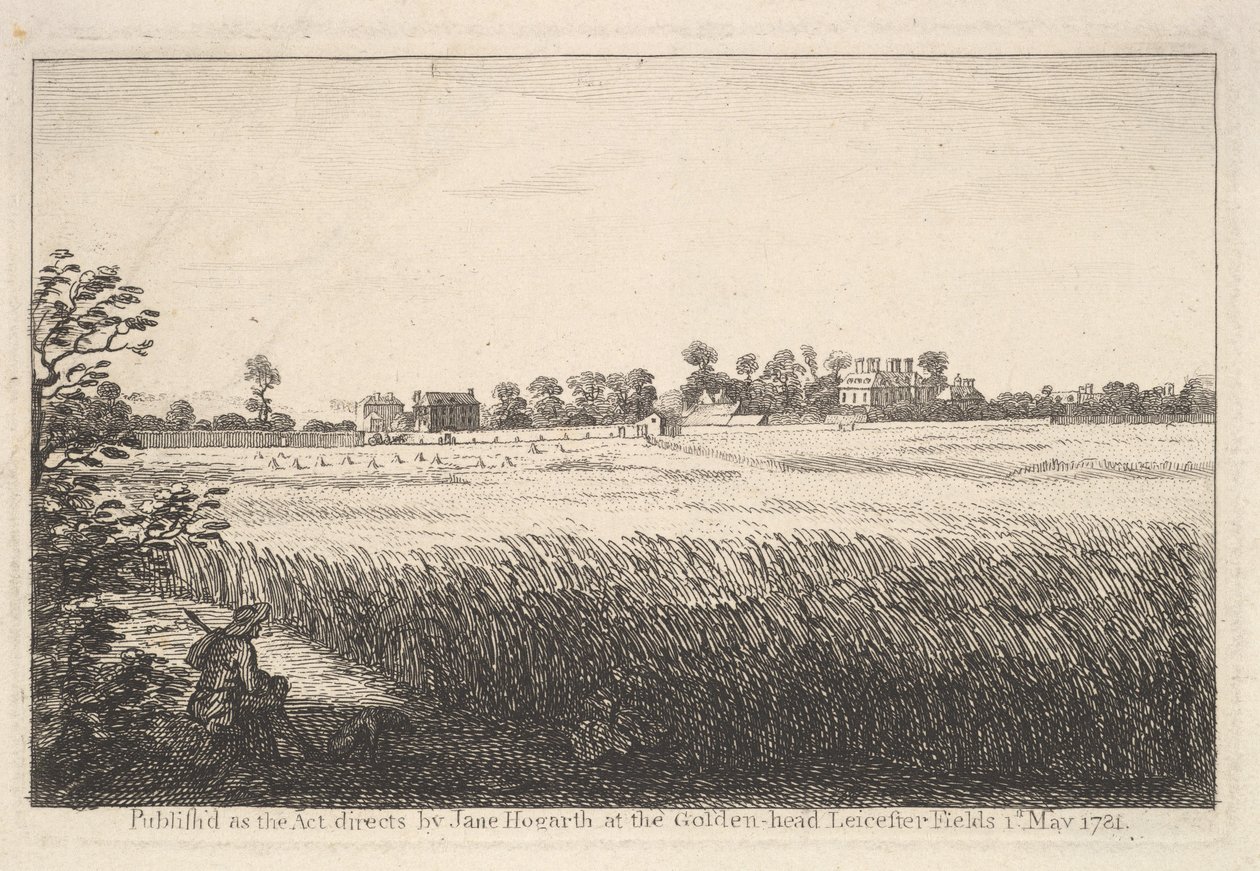 Vista da casa de Ranbys, 1 de maio de 1781. de William Hogarth