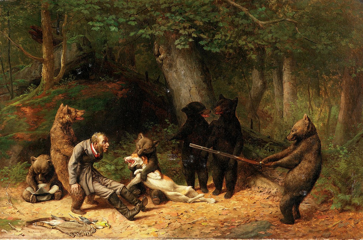 Fazendo o jogo do caçador, 1880 de William Holbrook Beard