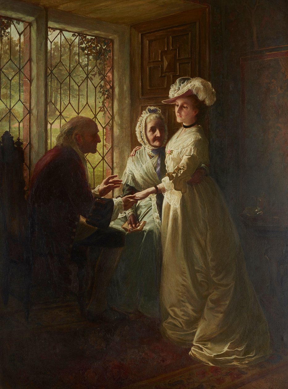 Uma Filha a tirar a sua licença (óleo sobre tela) de William Hole