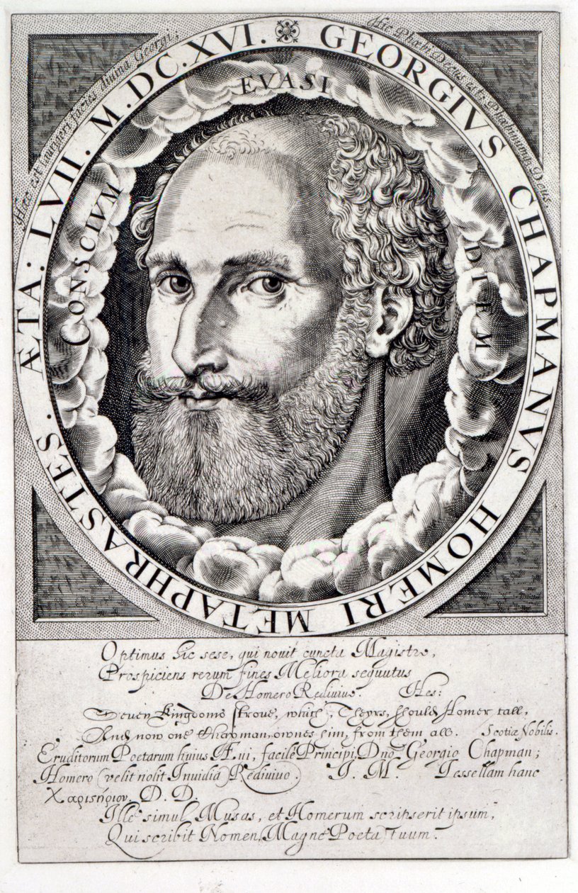 Retrato de George Chapman (c.1559-1634) c.1609-10 de William Hole