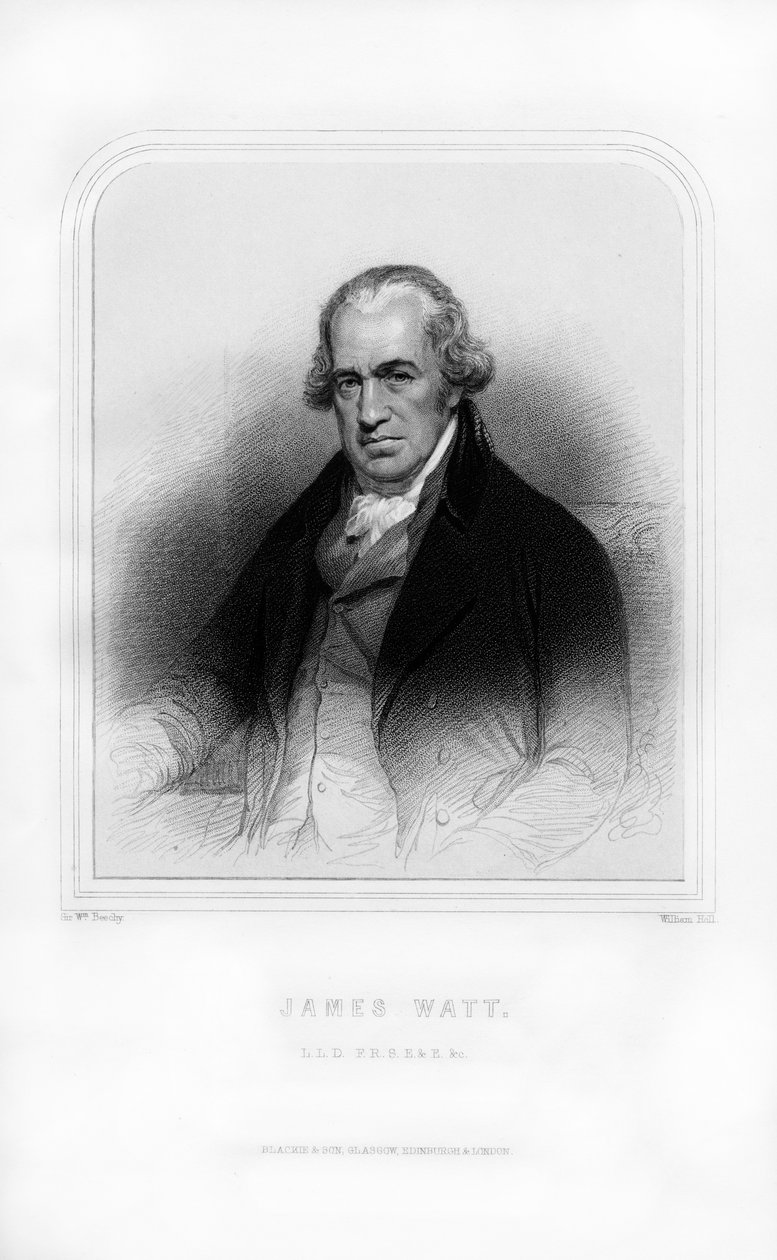 James Watt, inventor e engenheiro escocês, 1870 de William Holl