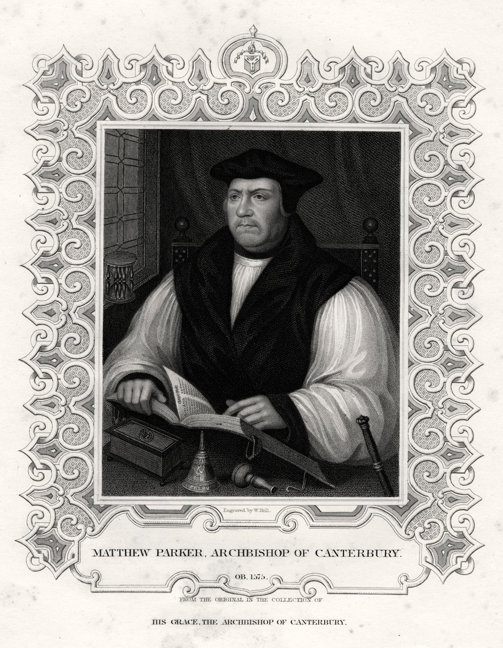 Matthew Parker, Arcebispo de Canterbury, século XIX de William Holl