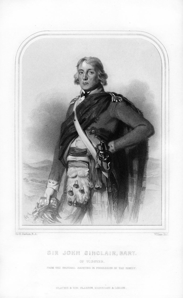 Sir John Sinclair de Ulbster, político escocês, advogado e reformador agrícola, 1870. de William Holl