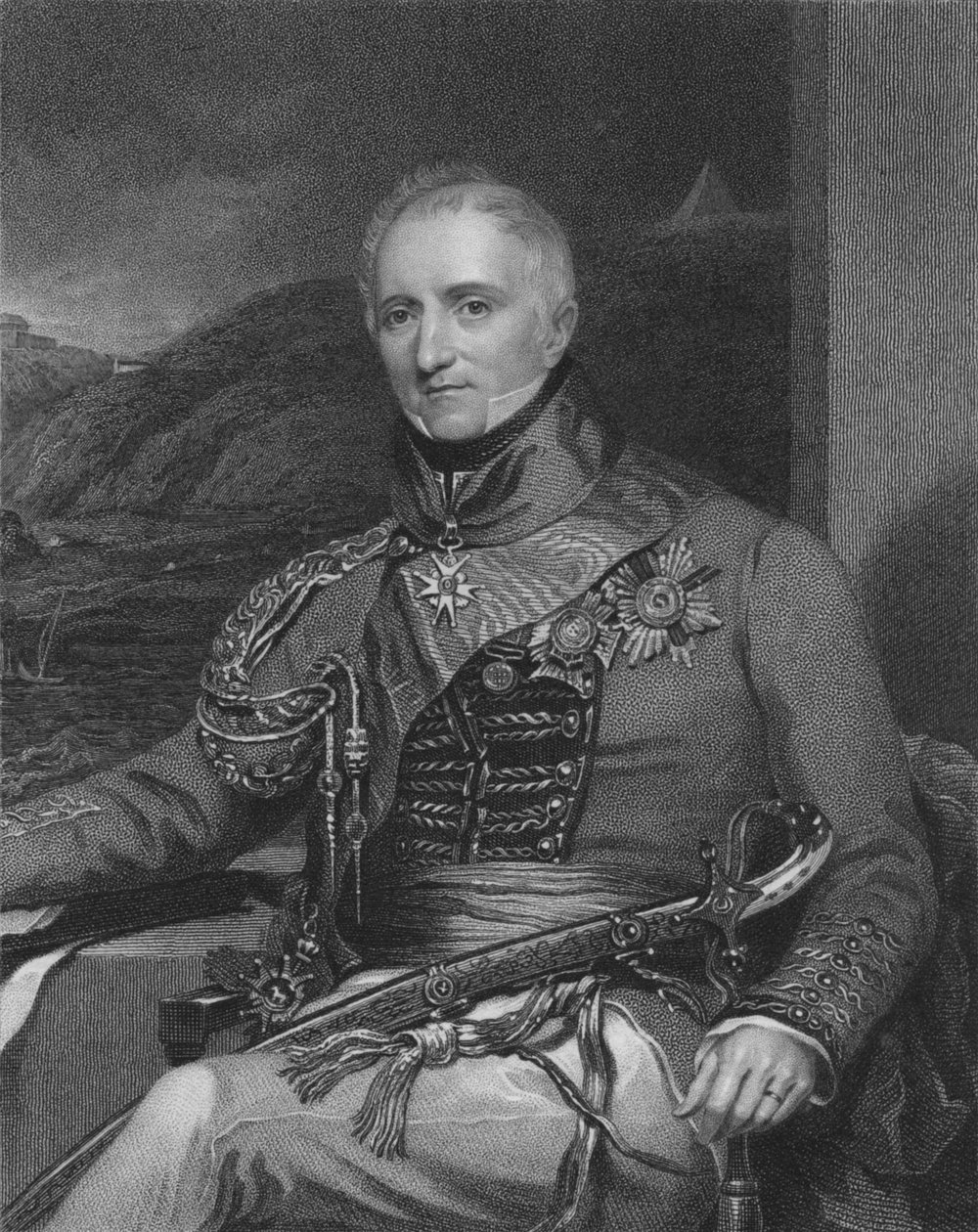 Tenente General Sir Rufane Shawe Donkin, KCB & GCH, 1841. Criadores: William Holl, William Holl I. de William Holl I