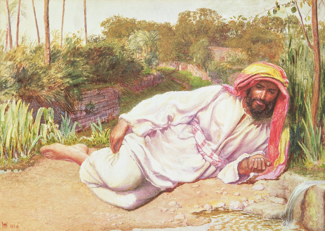 Árabe descansando por um córrego, 1854 de William Holman Hunt