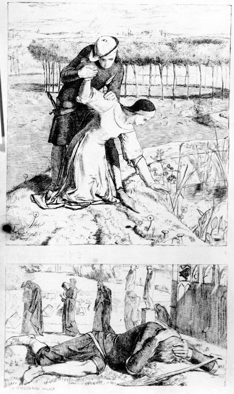 Ilustração de &39;My Beautiful Lady&39;, de Thomas Woolner, publicada em &39;The Germ&39;, 1850 de William Holman Hunt