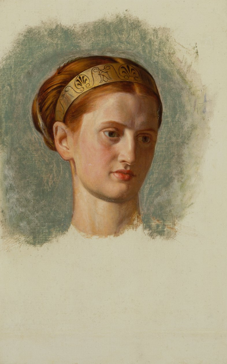 Retrato da menina Isabella Waugh, estudo (óleo sobre tela) de William Holman Hunt