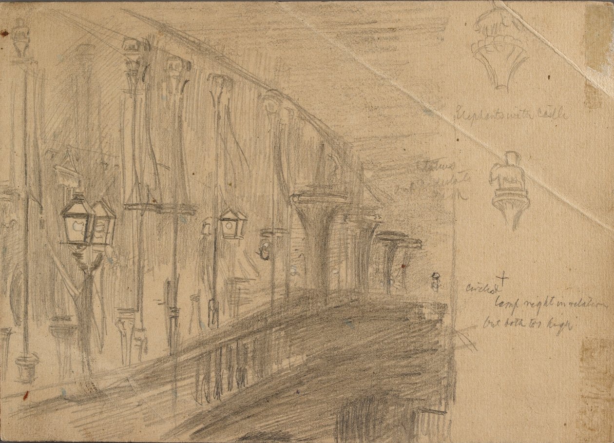 Estudo da Ponte de Londres, 1863 de William Holman Hunt