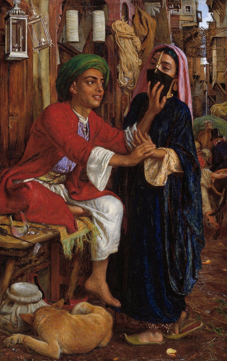 O namoro do fabricante da lanterna, uma cena de rua no Cairo de William Holman Hunt