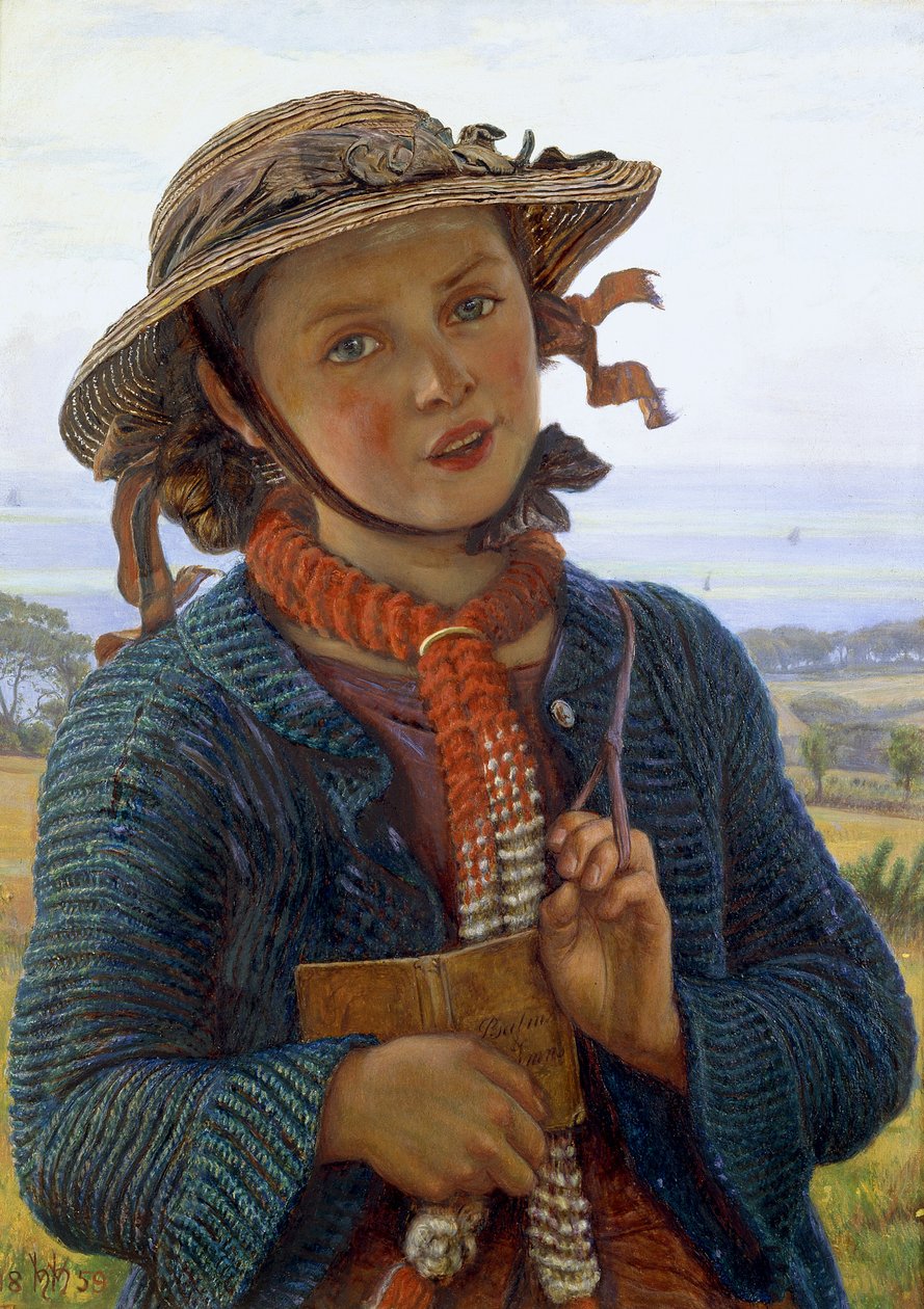 O hino da menina da escola, 1859 de William Holman Hunt