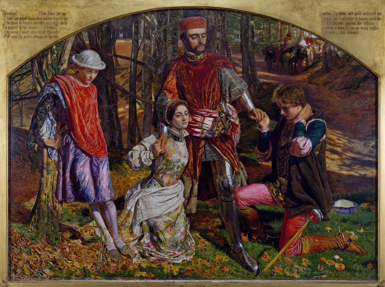 Dois cavalheiros de Verona, 1850-1851. de William Holman Hunt