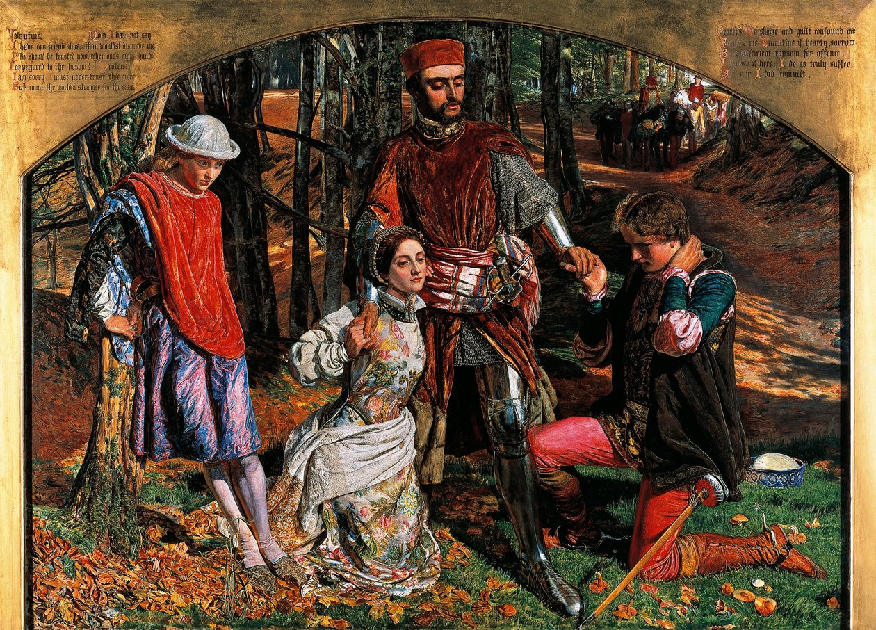 Valentino salva Sílvia de Proteus de William Holman Hunt
