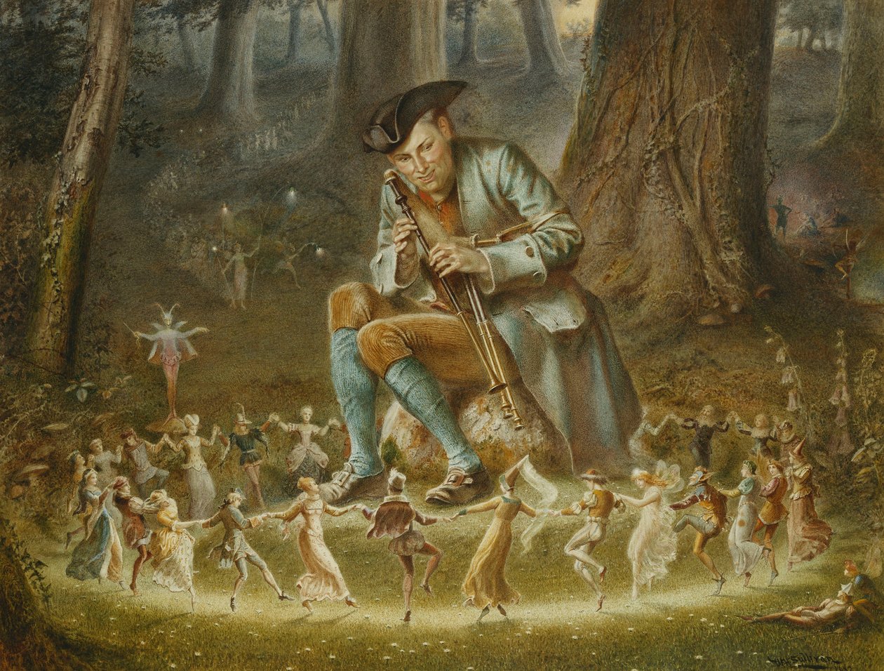 O flautista enfeitiçado, 1882 de William Holmes Sullivan