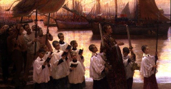 A Igreja na Cornualha: A procissão do dia da Rogação de William Holt Yates Titcomb