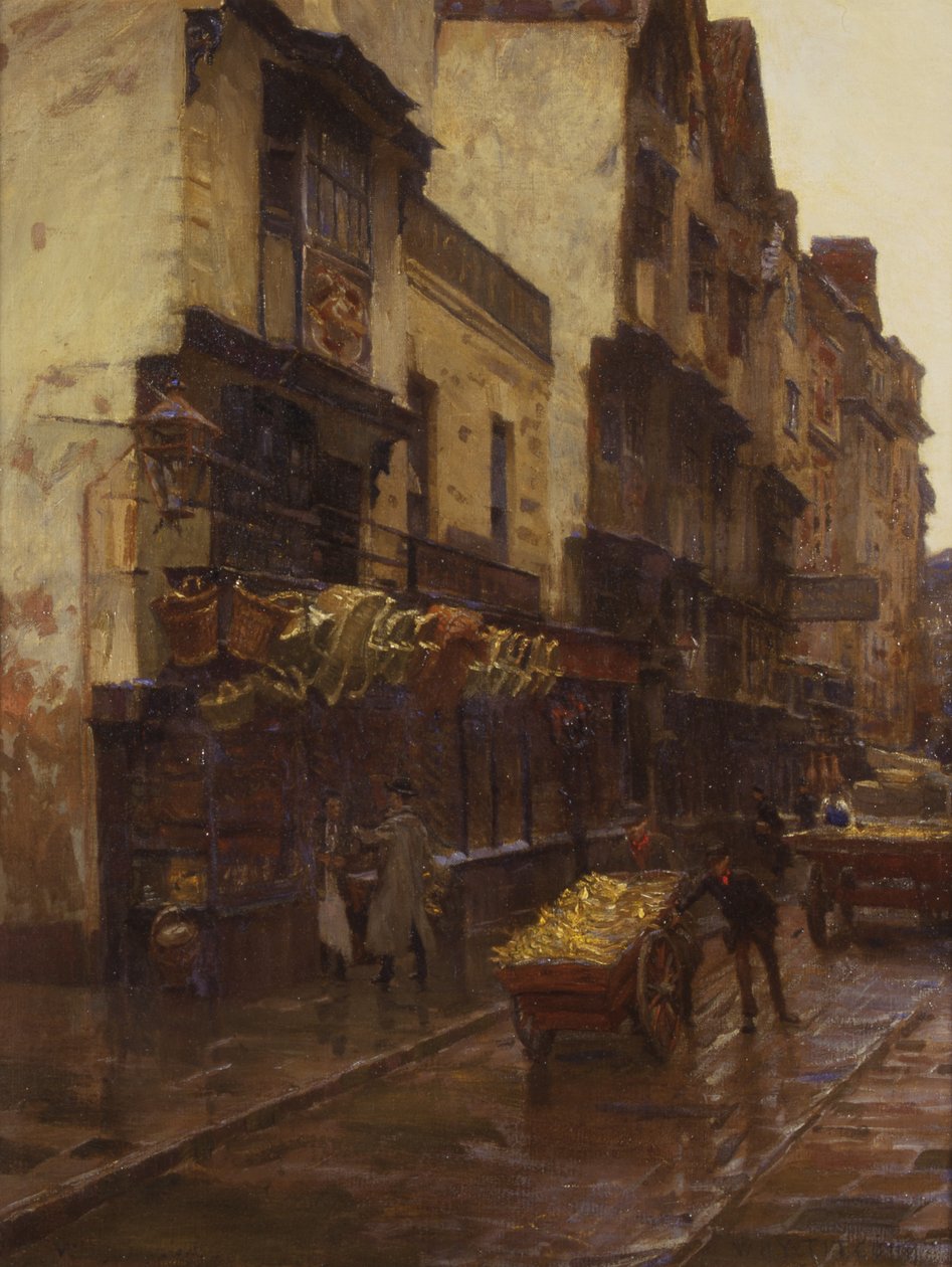 The Cradle of the Wills Tobacco Firm, Mary-le-Port Street, Bristol, c.1902 (óleo sobre tela) de William Holt Yates Titcomb