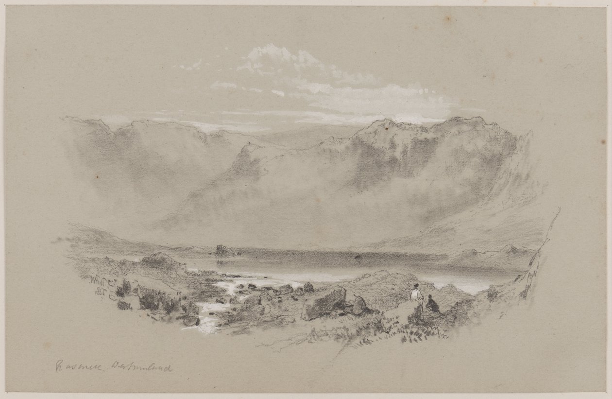 Grasmere, Westmorland (giz e guache no papel) de William Hull