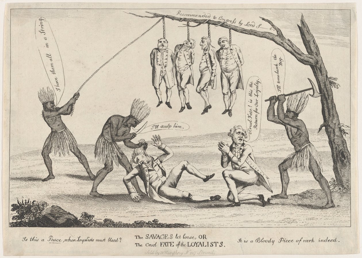 The Savages Let Loose, ou o Cruel Fate of the Loyalists, 1783. de William Humphrey