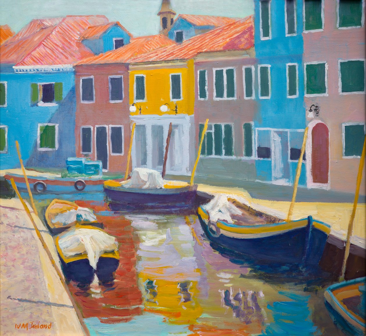 Burano, Veneza (óleo a bordo) de William Ireland
