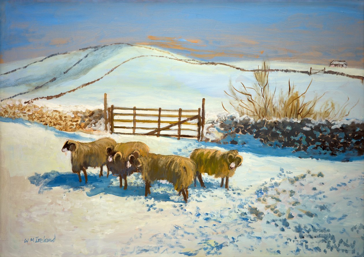 Neve no Yorkshire Dales (óleo a bordo) de William Ireland