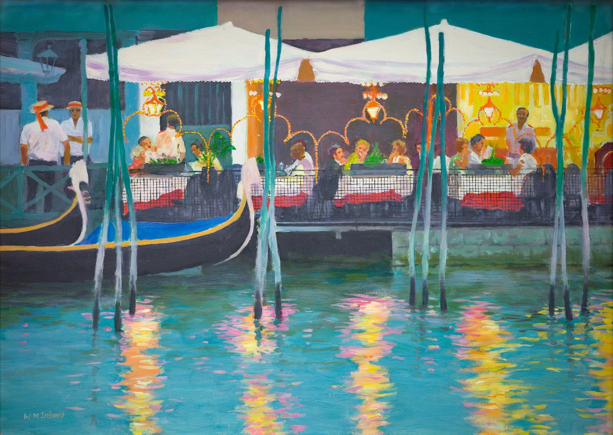 Venice Café (óleo a bordo) de William Ireland