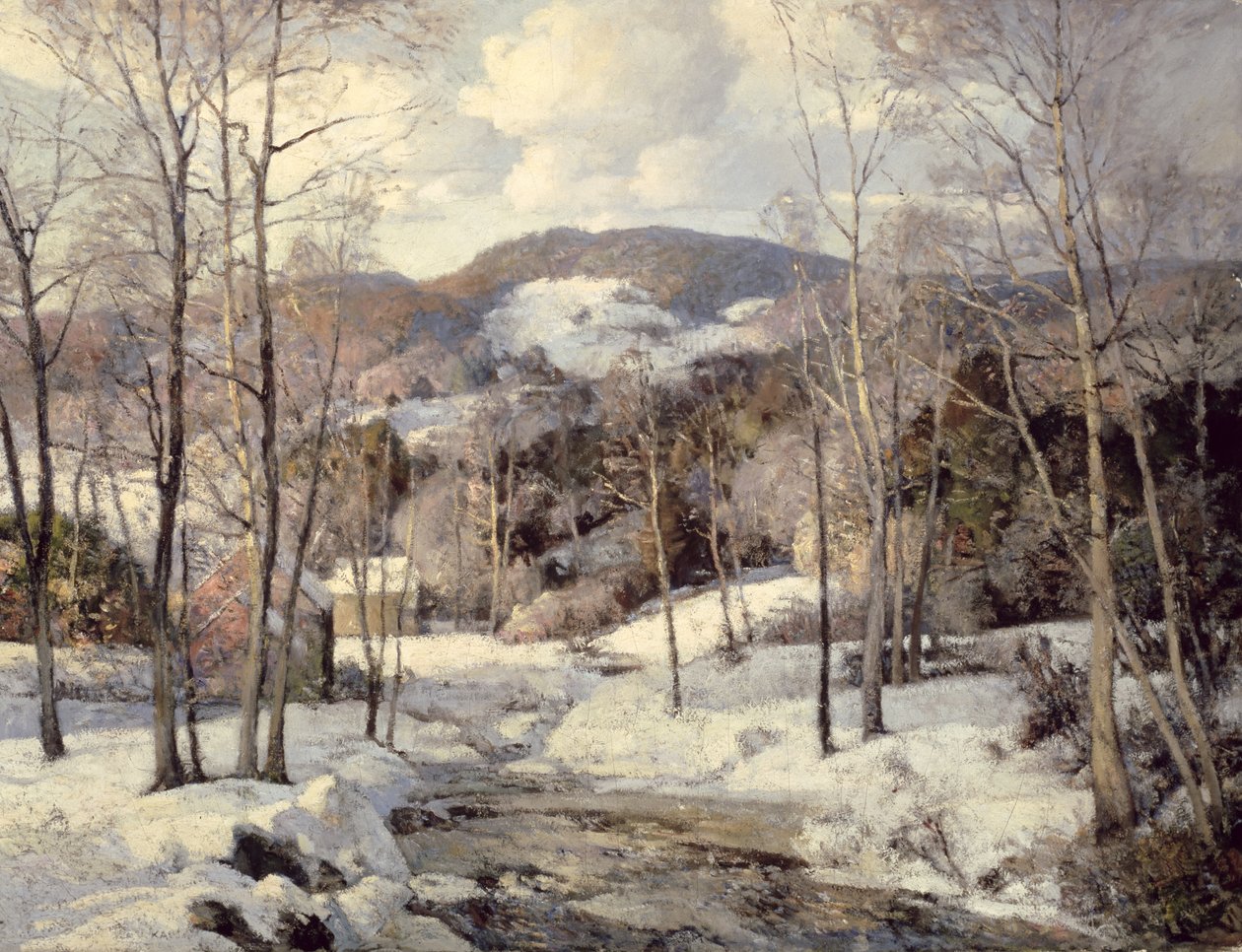 Millstream, Ipswich, New Hampshire (óleo sobre tela) de William J. Kaula