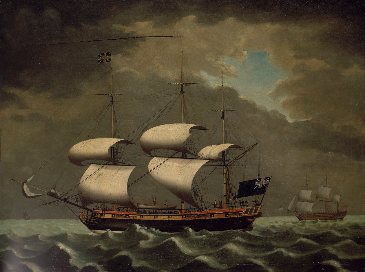 Navio de escravos, c.1780 (óleo sobre tela) de William Jackson