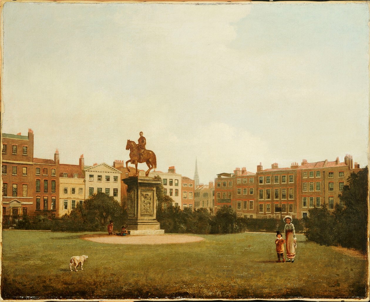 Uma vista da Praça Leicester de William James