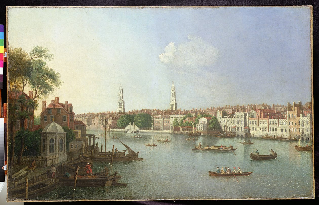 Somerset House (Manhã), c.1754-71 (óleo sobre tela) de William James