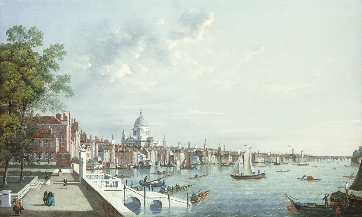 O Tamisa da Somerset House, olhando rio abaixo de William James