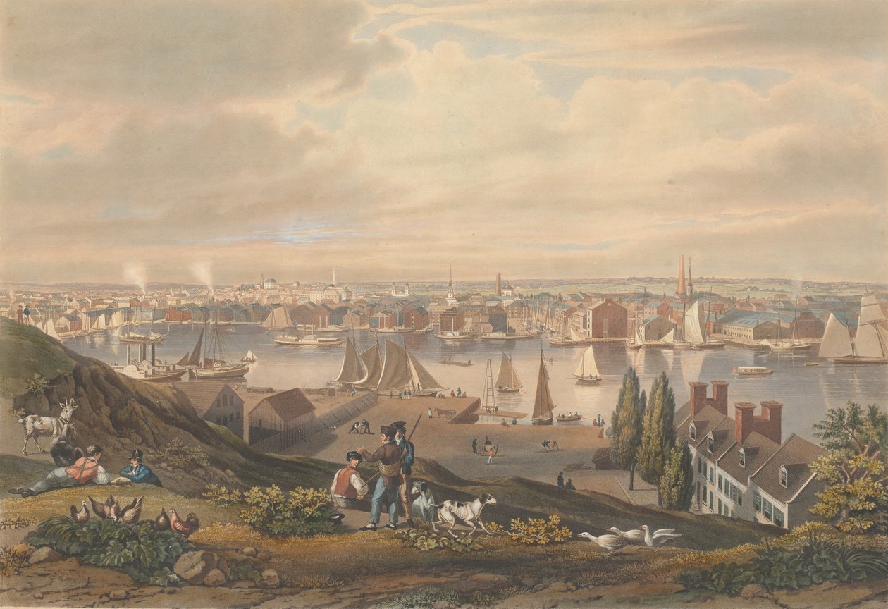 Baltimore de Federal Hill, publicado em 1831. de William James Bennett