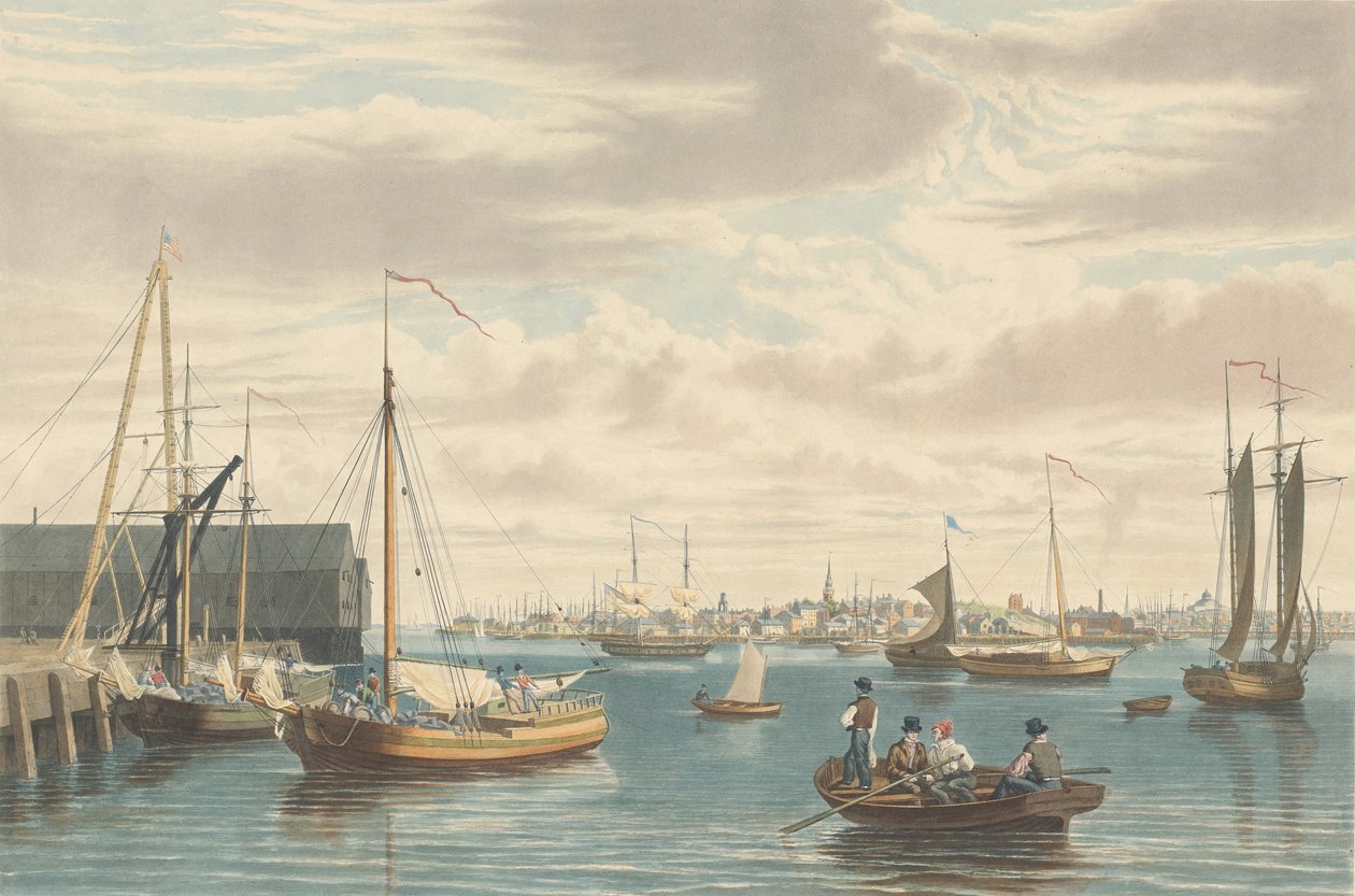 Boston: Do Ship House West End of the Navy Yard, publicado em 1833. de William James Bennett