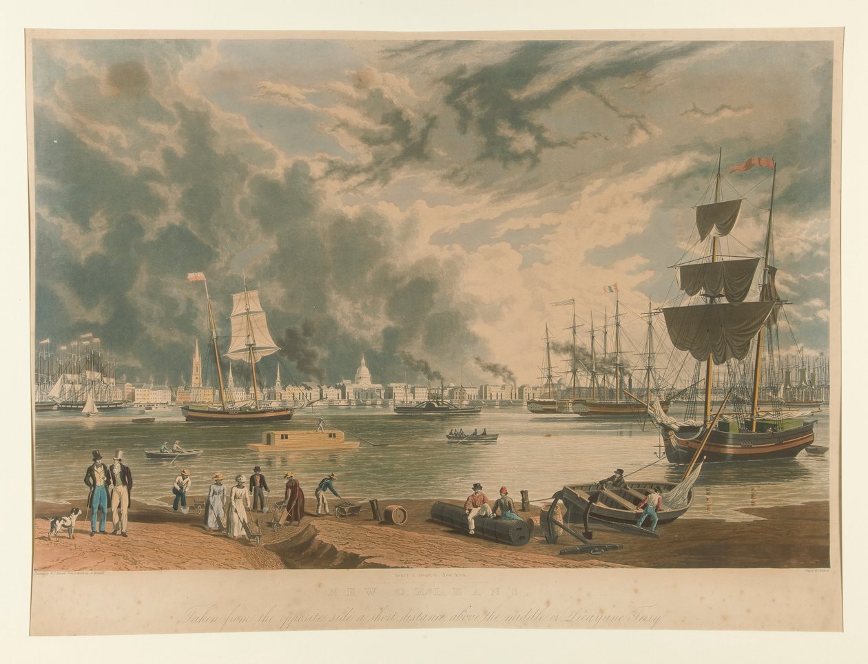 Nova Orleães, Levado do lado oposto a uma curta distância acima do meio ou Picayune Ferry de William James Bennett