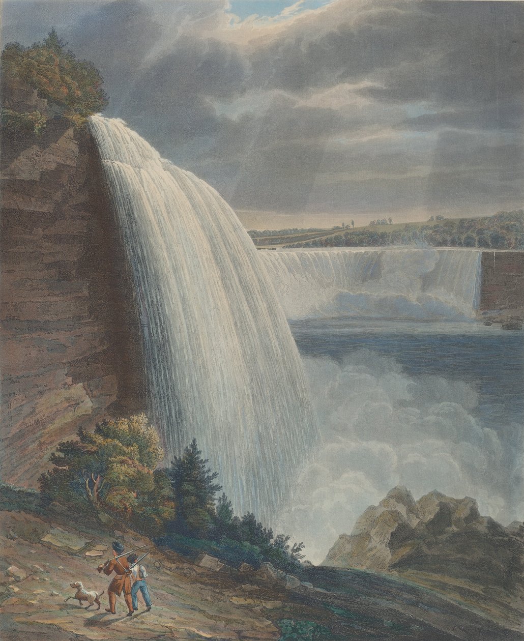 Niagara Falls from Foot of Staircase, 1829. de William James Bennett