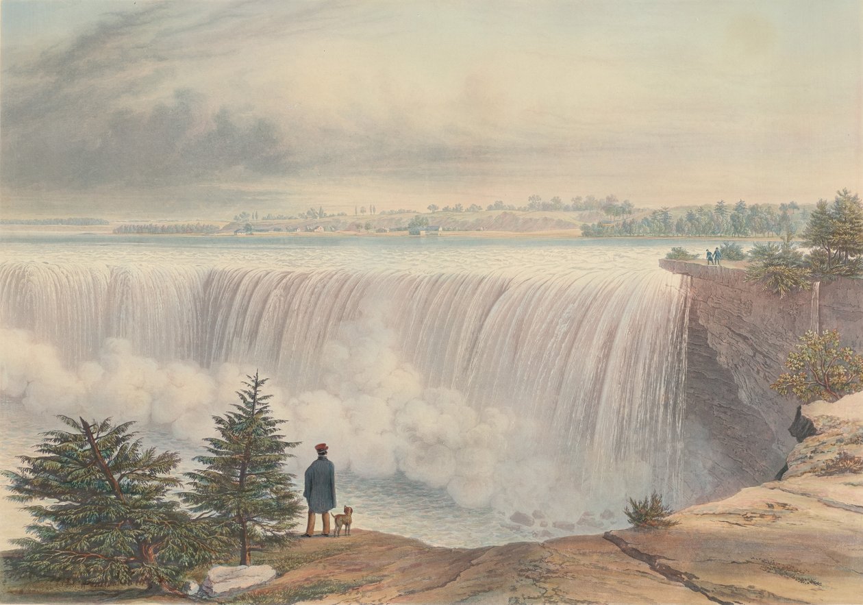 Niagara Falls from the Table Rock, publicado em 1840. de William James Bennett