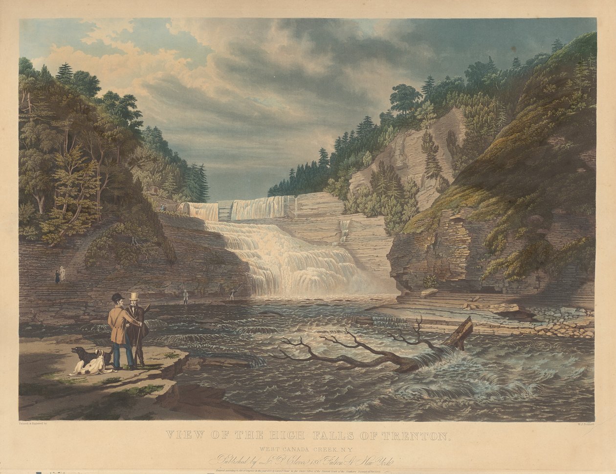 Vista das High Falls of Trenton: West Canada Creek, N.Y. de William James Bennett