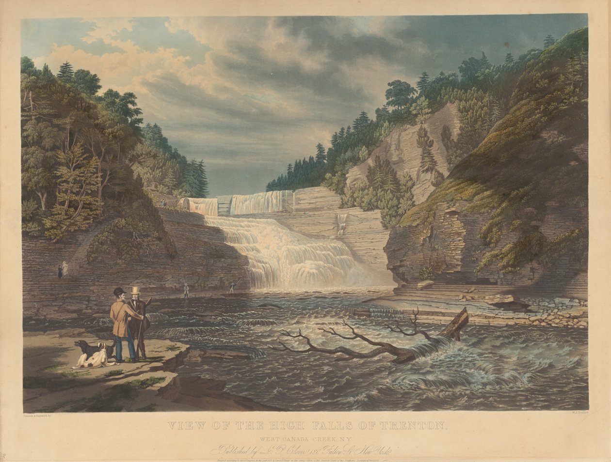 Vista das High Falls de Trenton: West Canada Creek, Nova Iorque de William James Bennett