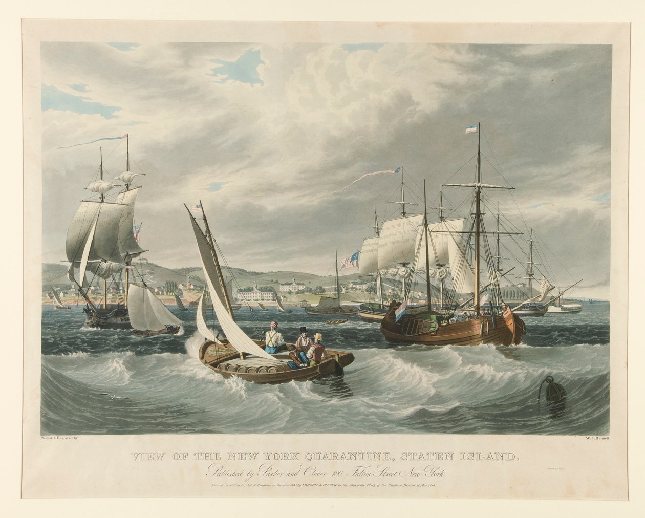 Vista da quarentena de Nova York, Staten Island. de William James Bennett