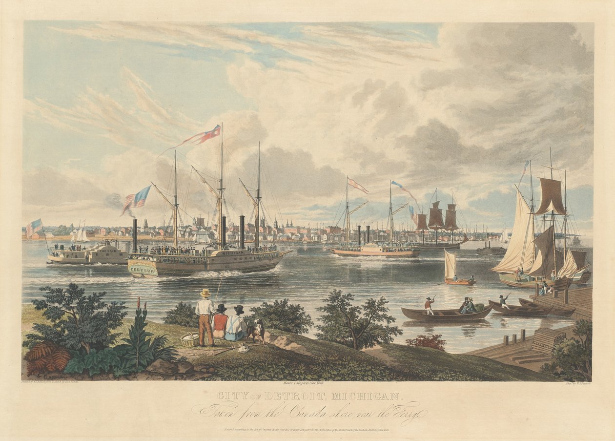 Cidade de Detroit, Michigan: Retirado da costa do Canadá perto da balsa de William James Bennett after Frederick K. Grain