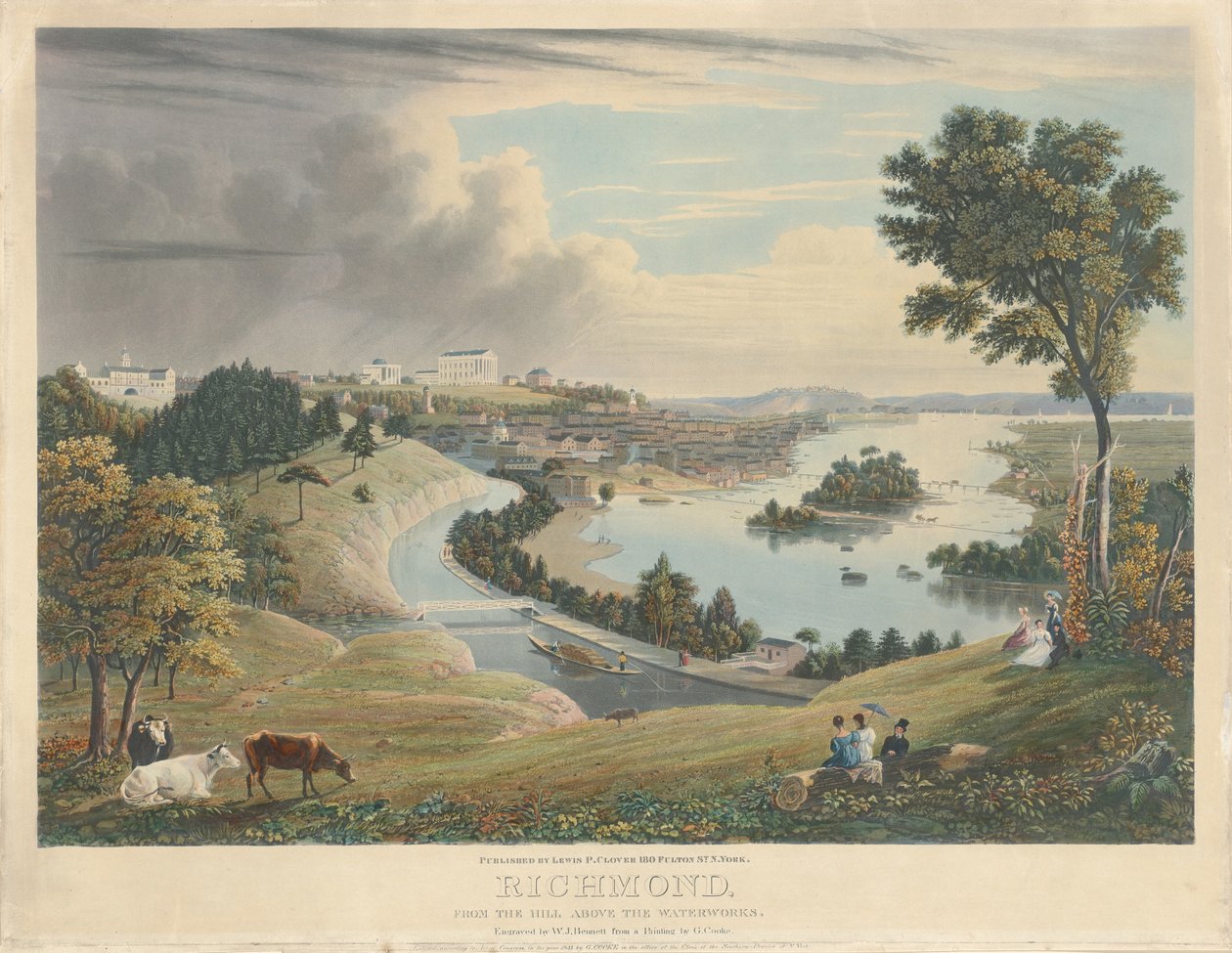 Richmond: da colina acima do sistema hidráulico de William James Bennett after George Cooke