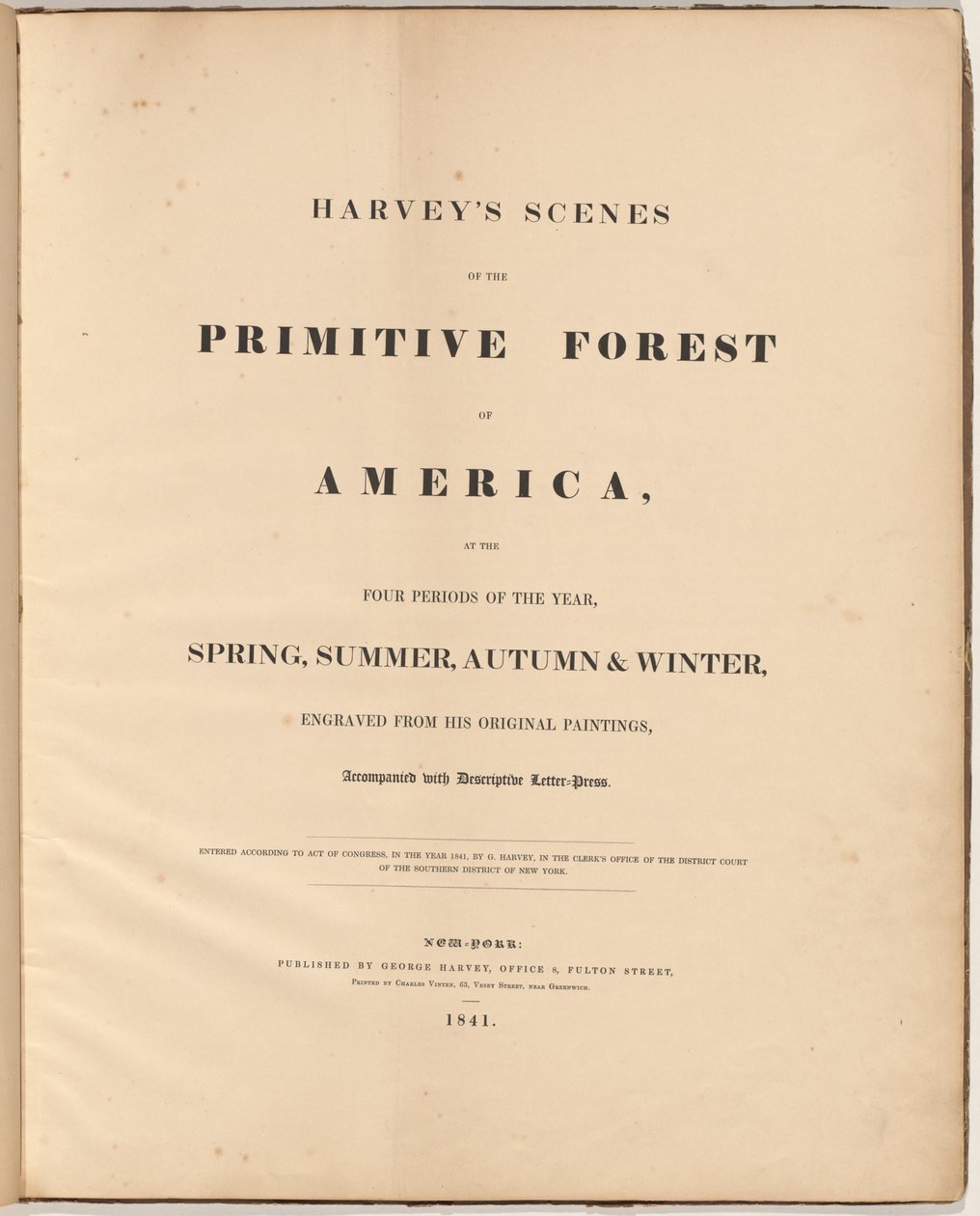 Cenas de Harvey da Floresta Primitiva de William James Bennett, after George Harvey