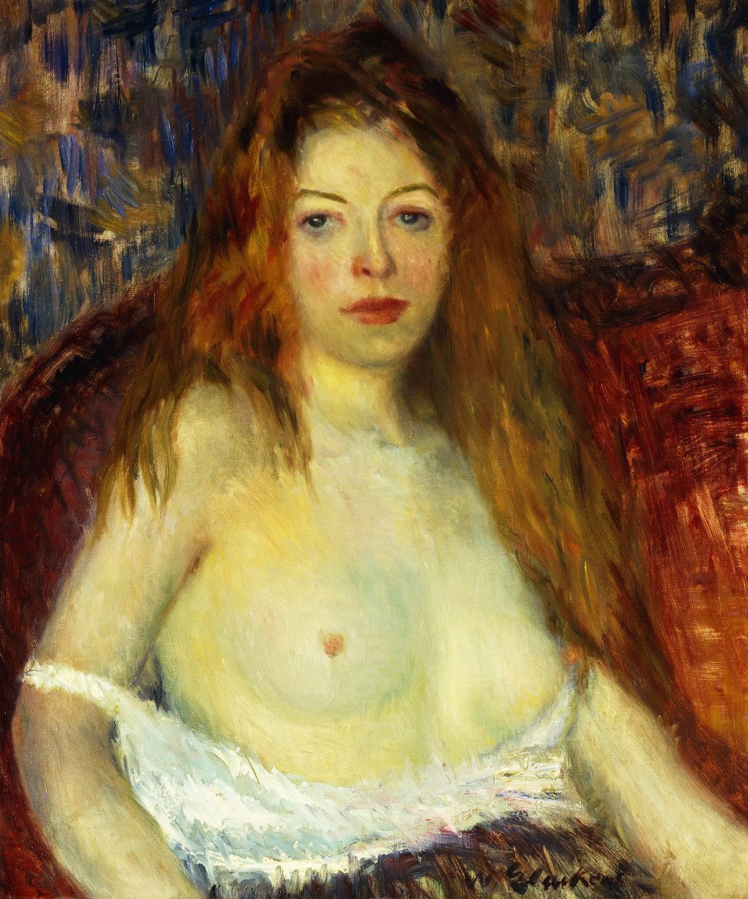 Uma modelo ruiva de William James Glackens