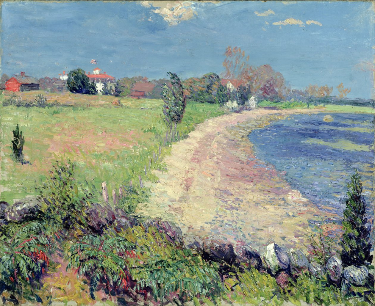 Curving Beach, Nova Inglaterra (óleo sobre tela) de William James Glackens
