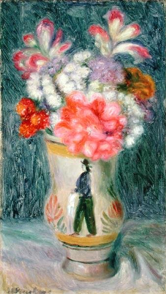 Flores em um vaso de Quimper (óleo sobre tela) de William James Glackens