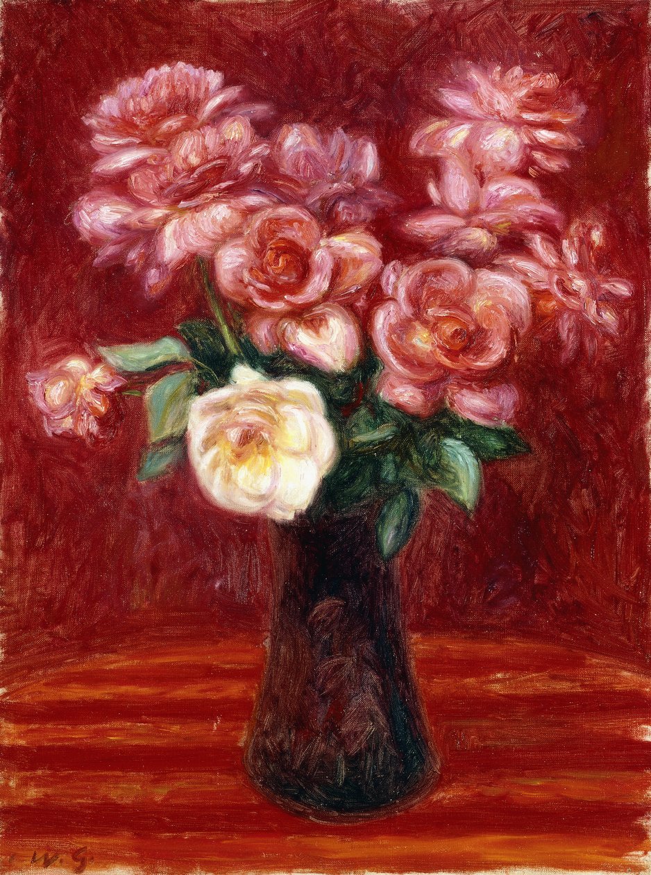 Rosas cor de rosa de William James Glackens