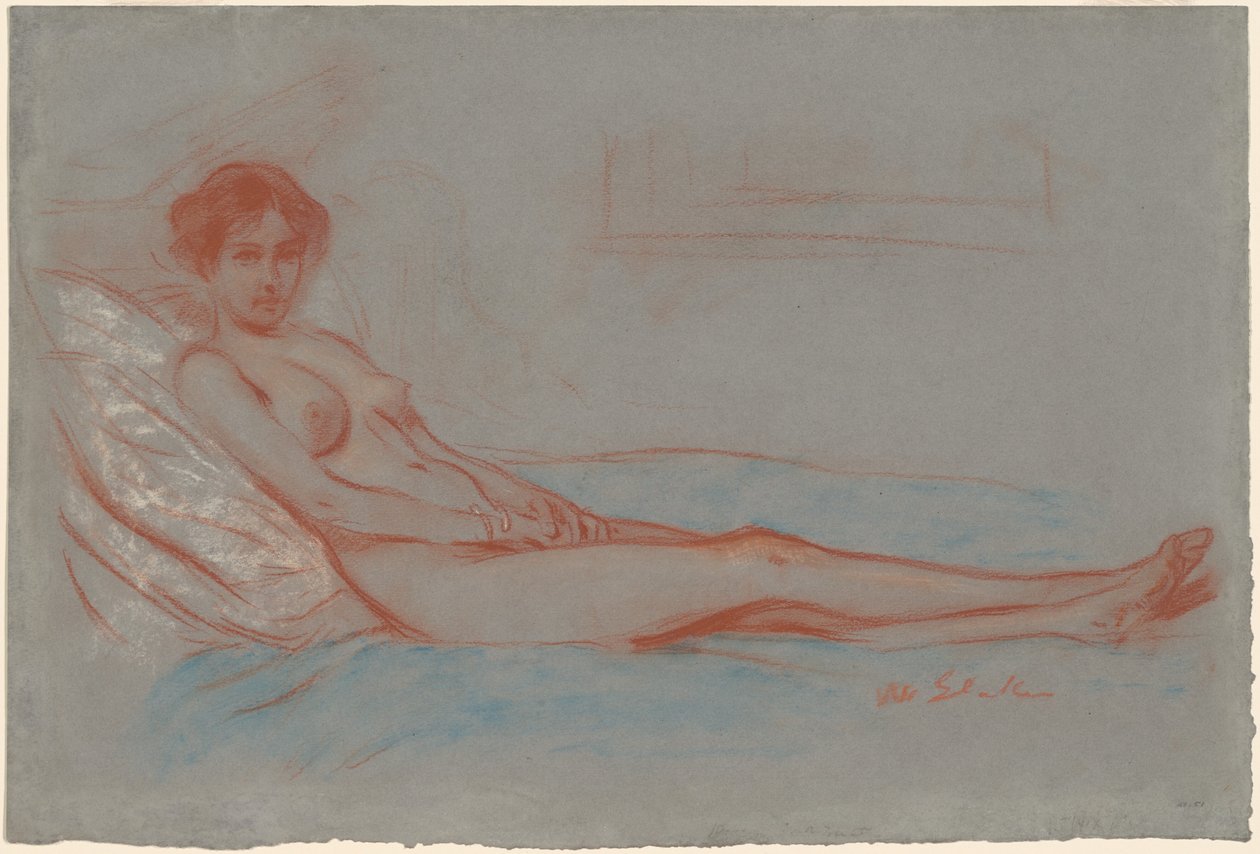 Nu feminino reclinado de William James Glackens